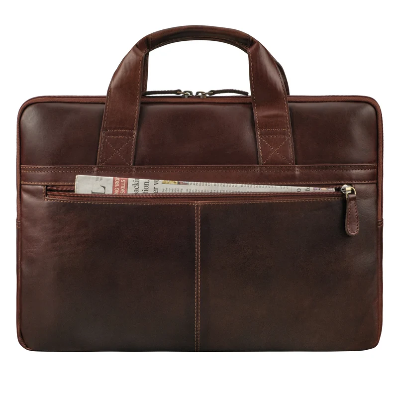 "Beau" Vintage Laptoptasche 15 - 16 Zoll echtes Leder Frauen Männer