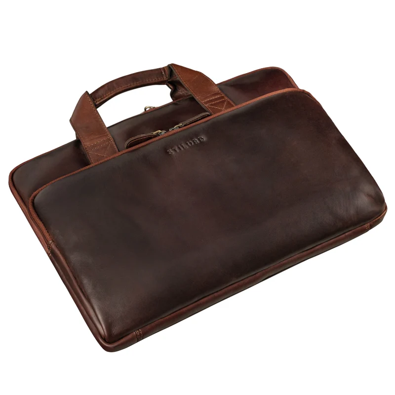 "Beau" Vintage Laptoptasche 15 - 16 Zoll echtes Leder Frauen Männer