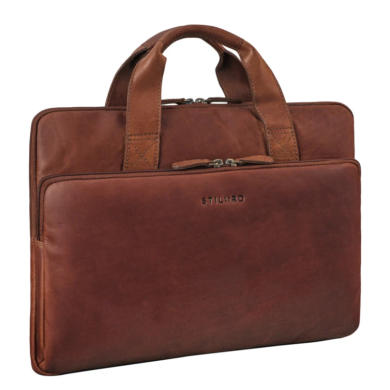 "Beau" Vintage Laptoptasche 15 - 16 Zoll echtes Leder Frauen Männer
