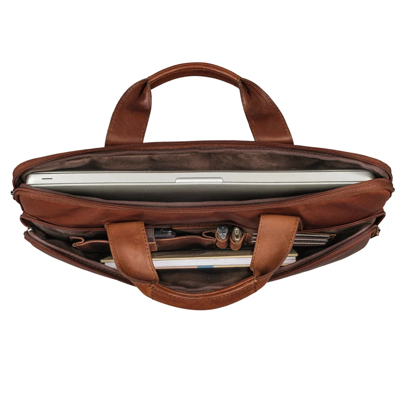 "Beau" Vintage Laptoptasche 15 - 16 Zoll echtes Leder Frauen Männer