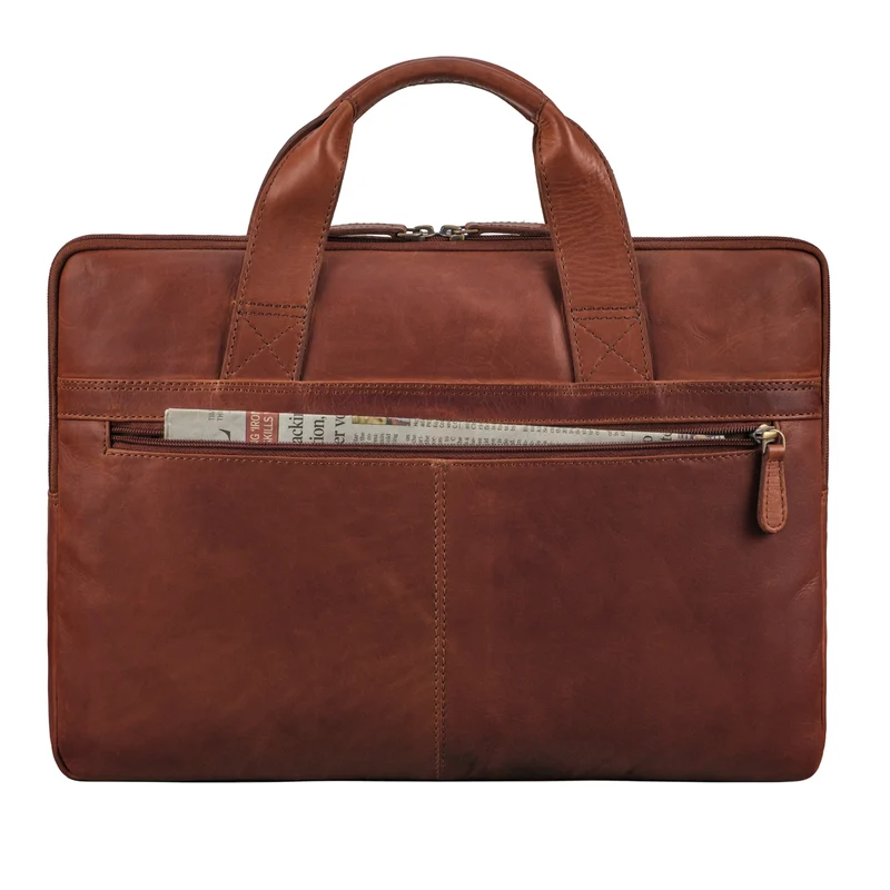 "Beau" Vintage Laptoptasche 15 - 16 Zoll echtes Leder Frauen Männer