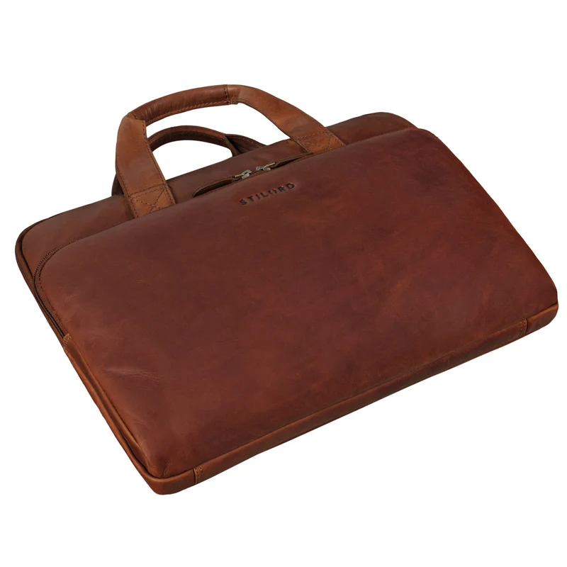 "Beau" Vintage Laptoptasche 15 - 16 Zoll echtes Leder Frauen Männer