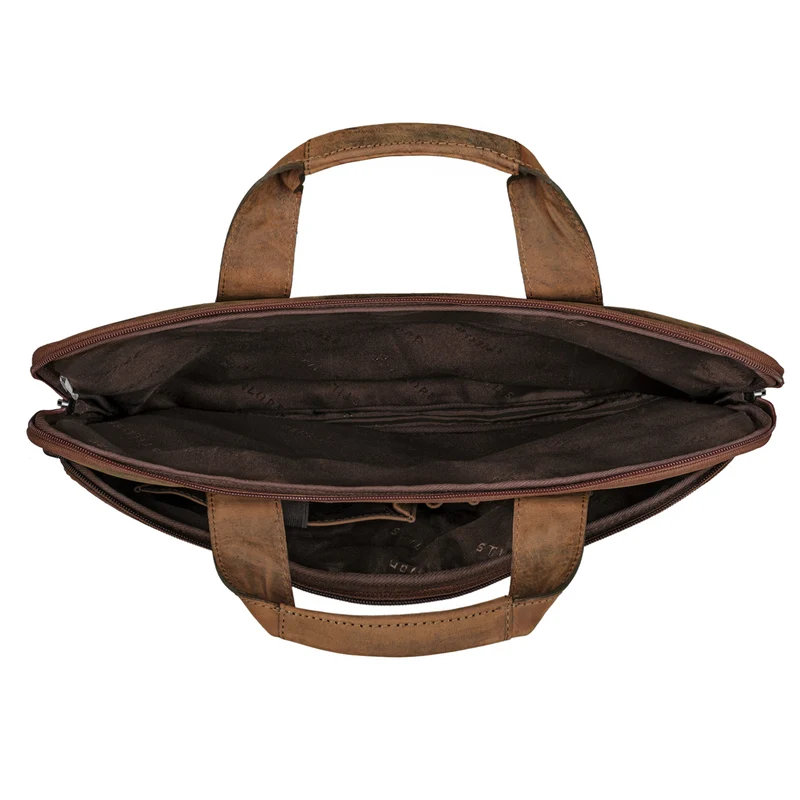 "Beau" Vintage Laptoptasche 15 - 16 Zoll echtes Leder Frauen Männer