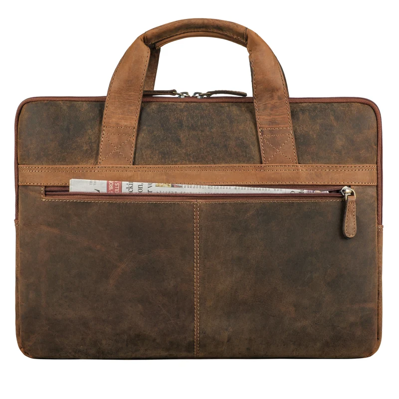"Beau" Vintage Laptoptasche 15 - 16 Zoll echtes Leder Frauen Männer