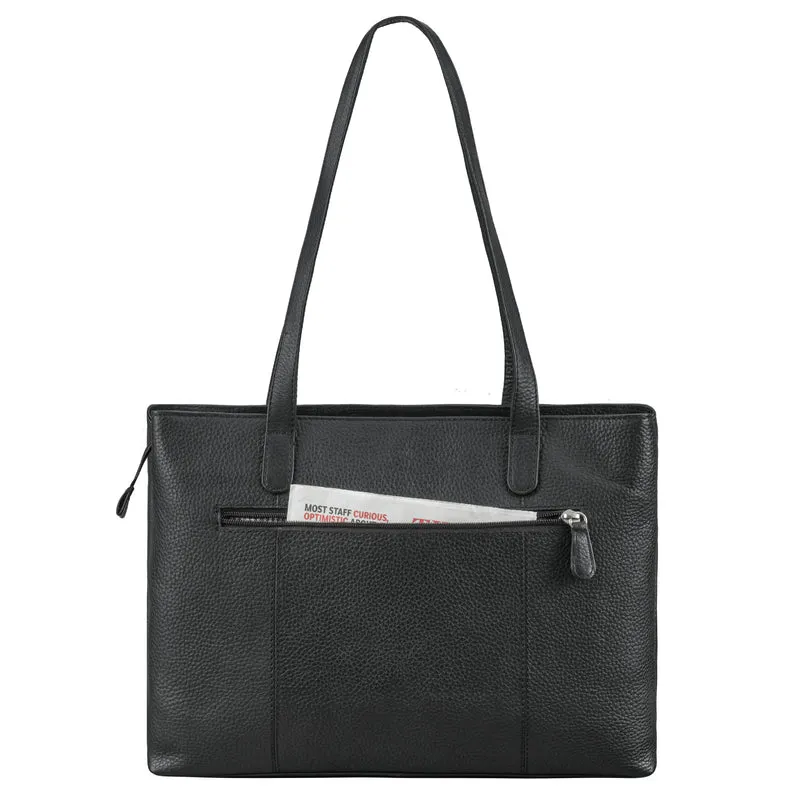 "Courtney" Vintage Leder Handtasche Damen Shopper Groß mit Langen Griffen