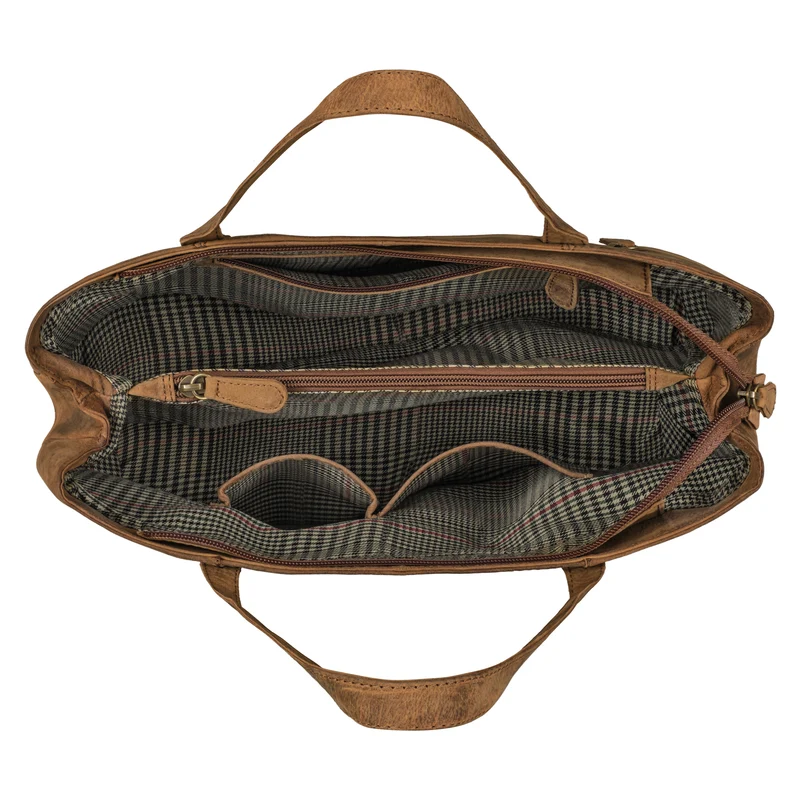"Courtney" Vintage Leder Handtasche Damen Shopper Groß mit Langen Griffen