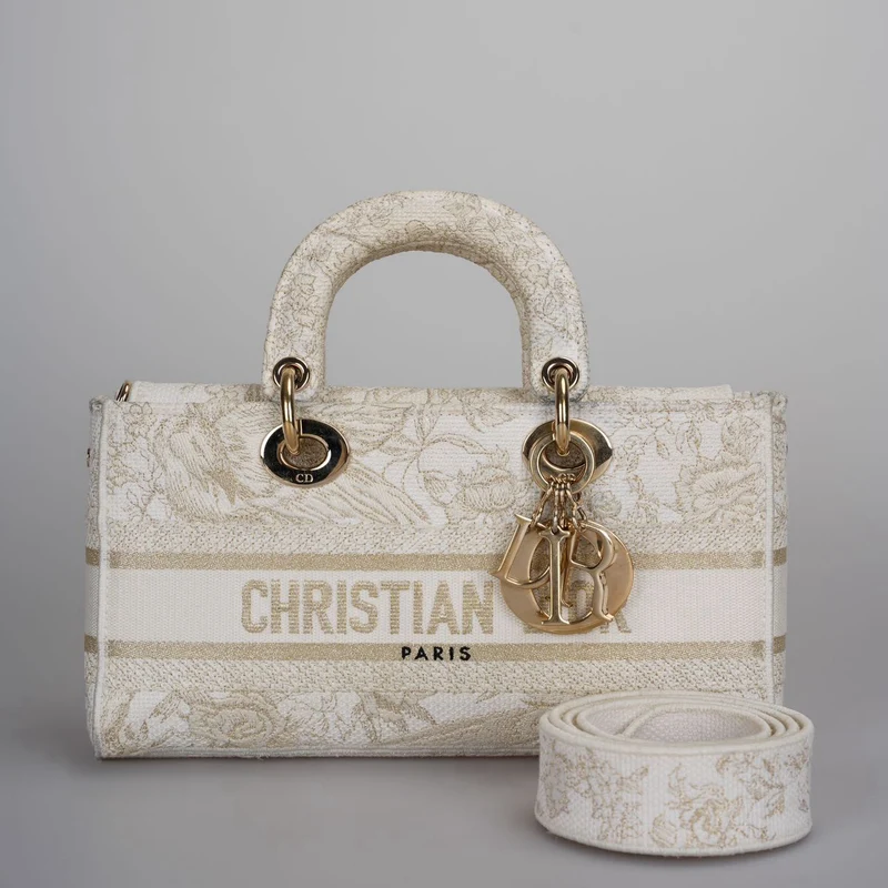 Christian Dior Lady D-Joy Tasche aus beigem Canvas