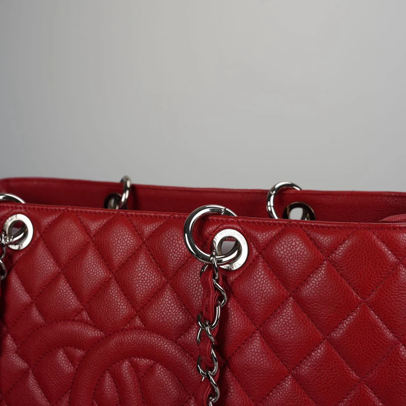 Chanel Rote große Grand Shopping Tote Rote GST Tasche in Kaviar 2011-2012