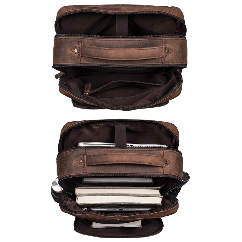 "Sigrid" Zeitloser Leder Rucksack mit Laptopfach 17 Zoll