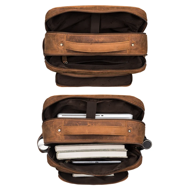 "Sigrid" Zeitloser Leder Rucksack mit Laptopfach 17 Zoll