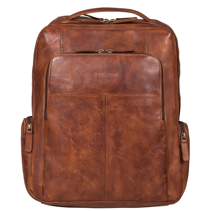 "Sigrid" Zeitloser Leder Rucksack mit Laptopfach 17 Zoll