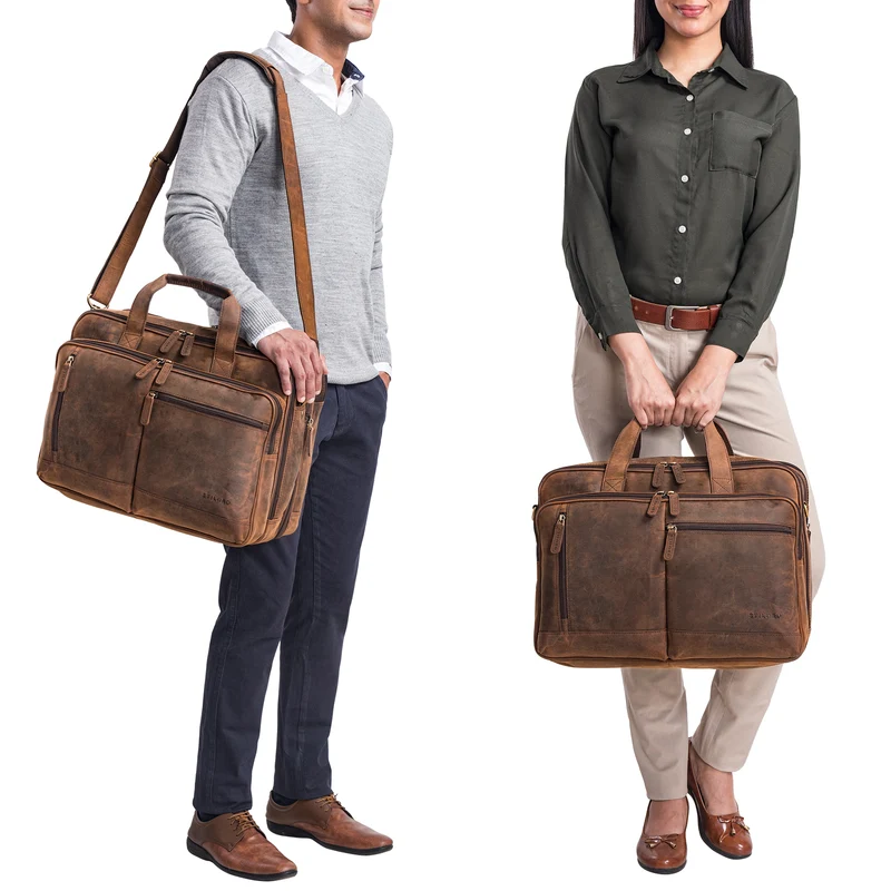 "Arnold" Geräumige Laptoptasche Leder