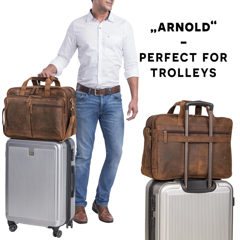 "Arnold" Geräumige Laptoptasche Leder