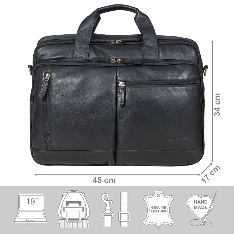 "Arnold" Geräumige Laptoptasche Leder