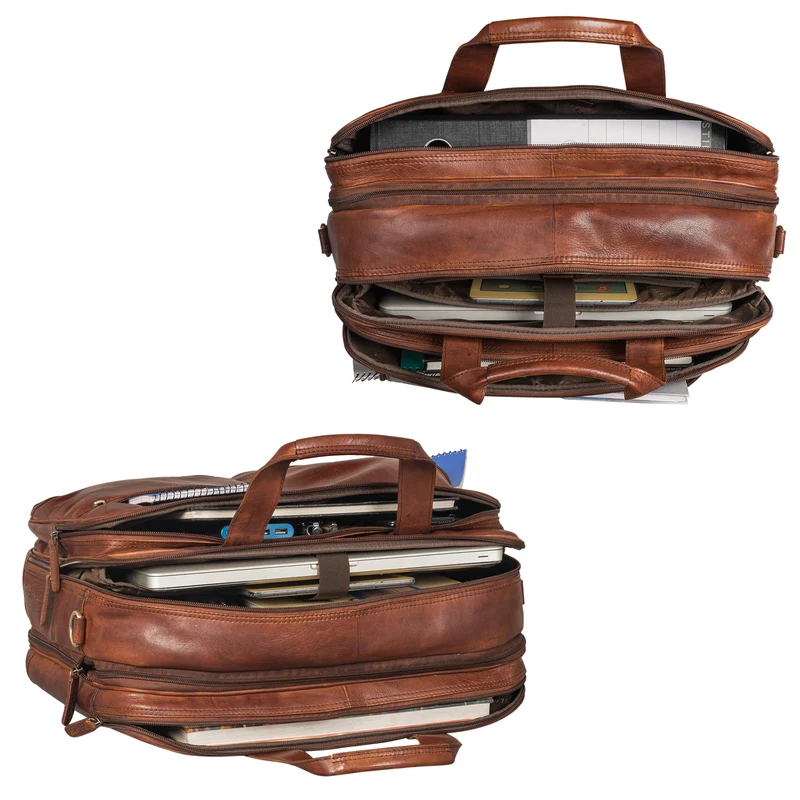"Arnold" Geräumige Laptoptasche Leder