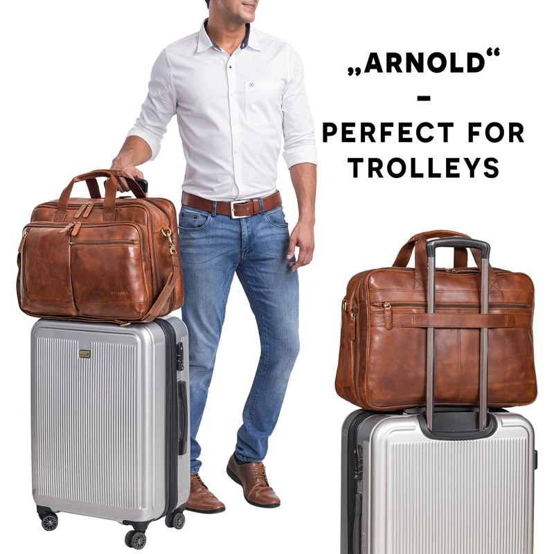 "Arnold" Geräumige Laptoptasche Leder