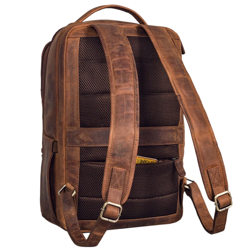 "Thore" Luxuriöser Leder Rucksack mit Laptopfach 17 Zoll