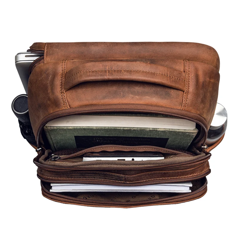 "Thore" Luxuriöser Leder Rucksack mit Laptopfach 17 Zoll