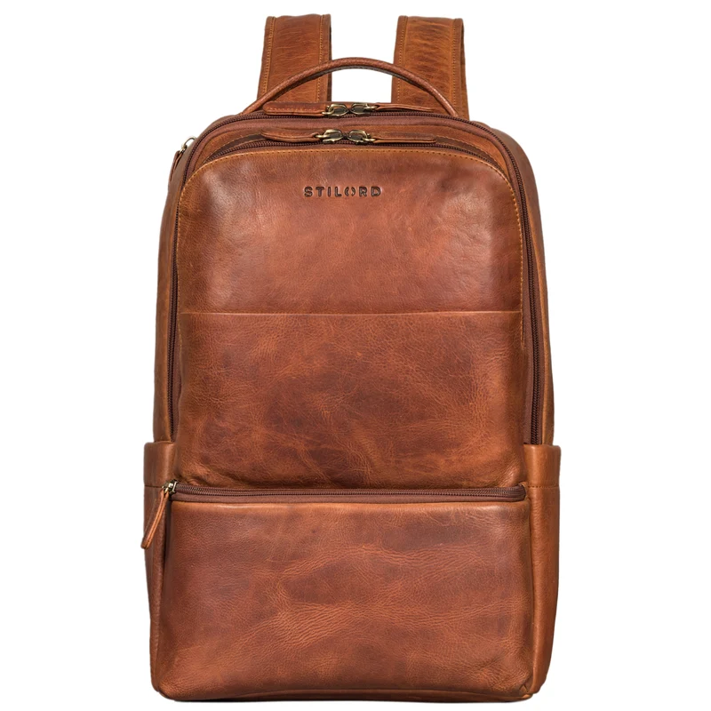 "Thore" Luxuriöser Leder Rucksack mit Laptopfach 17 Zoll