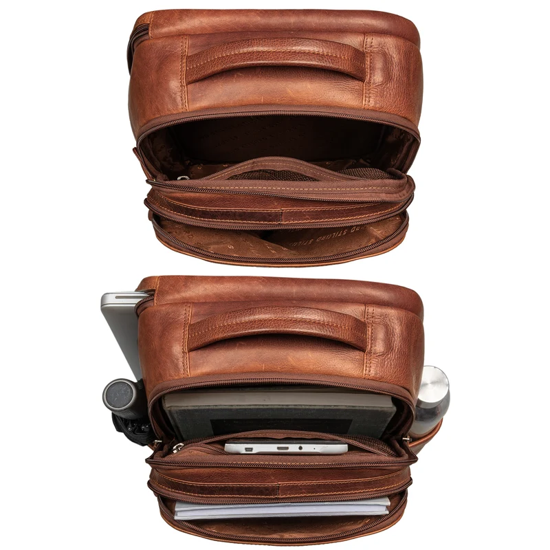 "Thore" Luxuriöser Leder Rucksack mit Laptopfach 17 Zoll