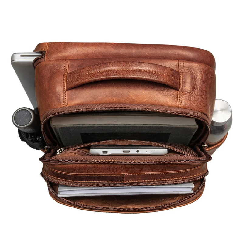 "Thore" Luxuriöser Leder Rucksack mit Laptopfach 17 Zoll