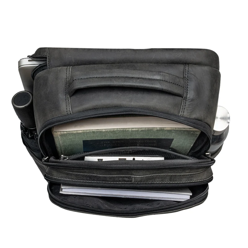"Thore" Luxuriöser Leder Rucksack mit Laptopfach 17 Zoll