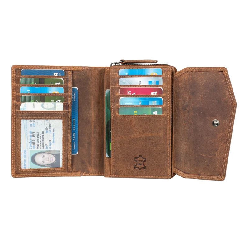 "Lark" Damen Vintage Geldbörse Leder mit RFID Schutz