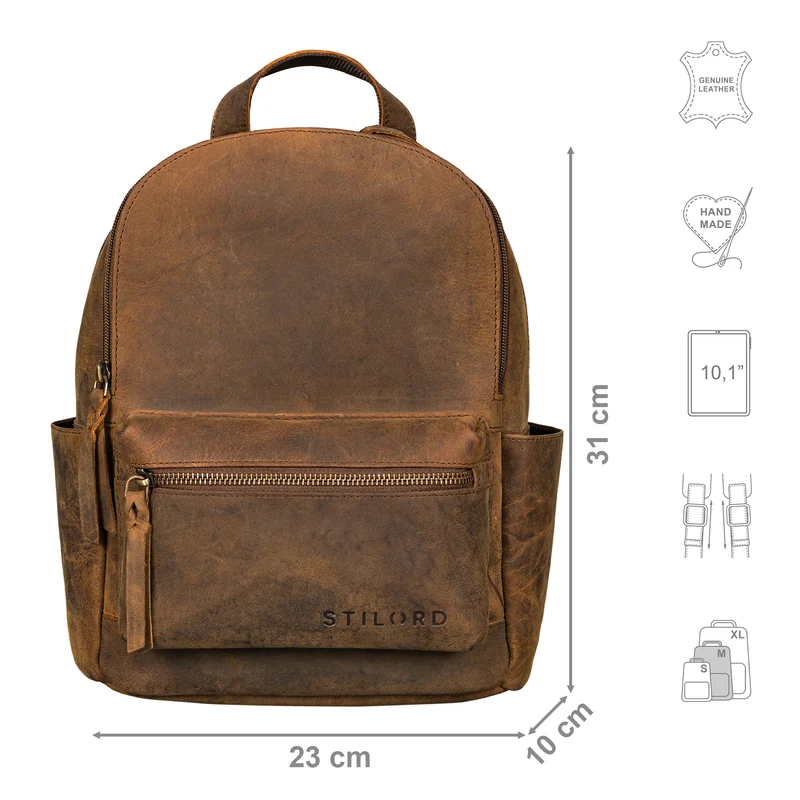 "Karolina" Lederrucksack Damen Sportlich