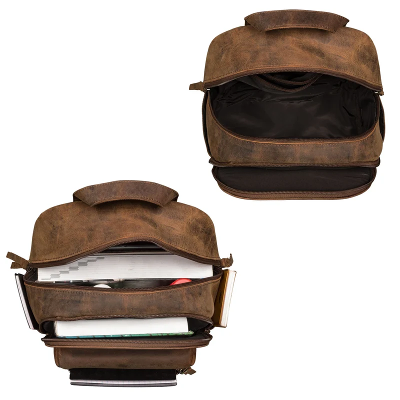 "Karolina" Lederrucksack Damen Sportlich