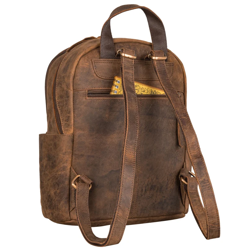 "Karolina" Lederrucksack Damen Sportlich