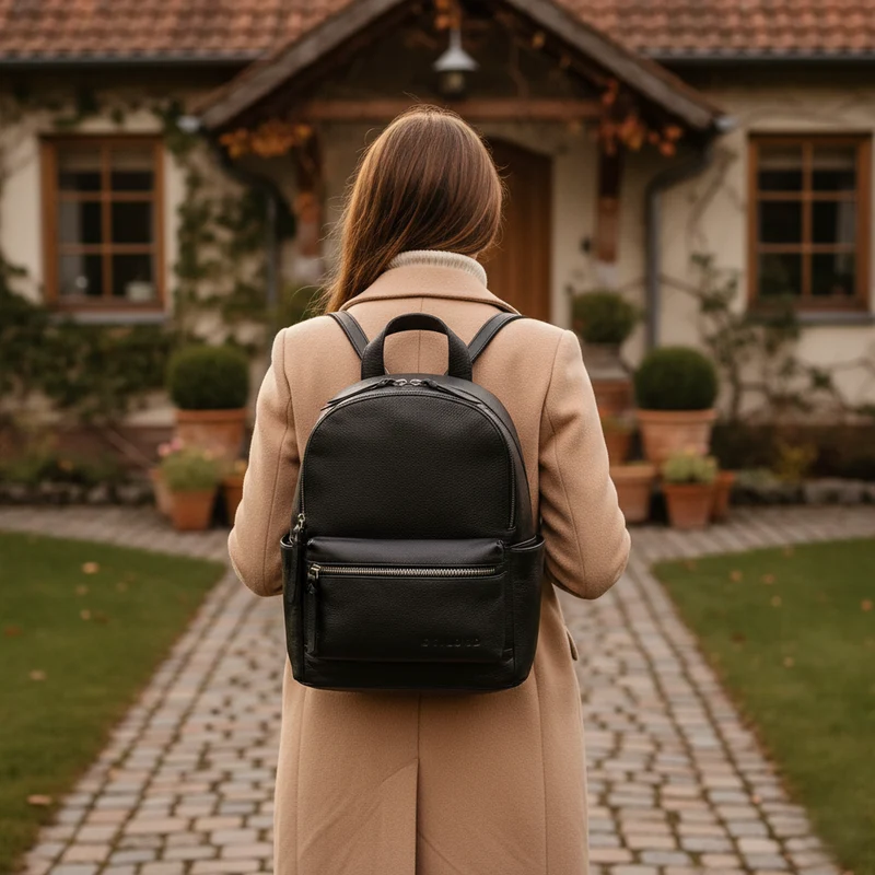 "Karolina" Lederrucksack Damen Sportlich