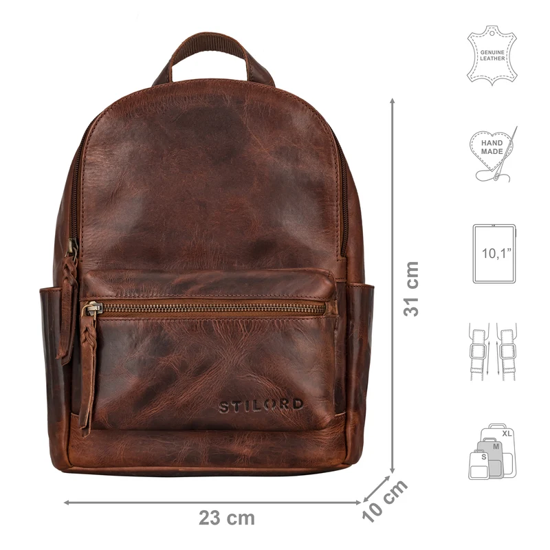 "Karolina" Lederrucksack Damen Sportlich