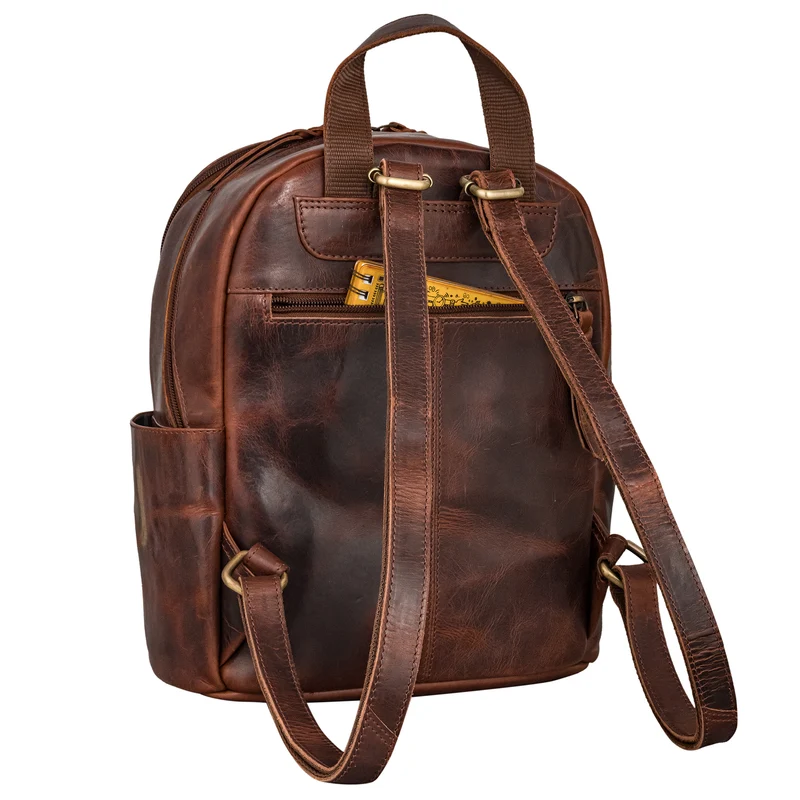 "Karolina" Lederrucksack Damen Sportlich