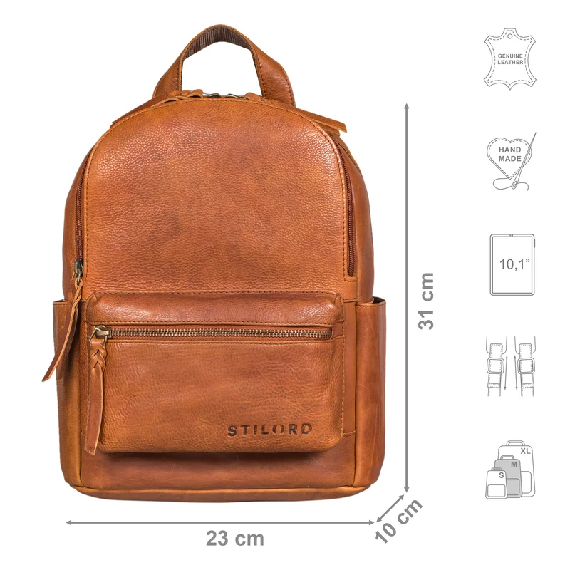 "Karolina" Lederrucksack Damen Sportlich