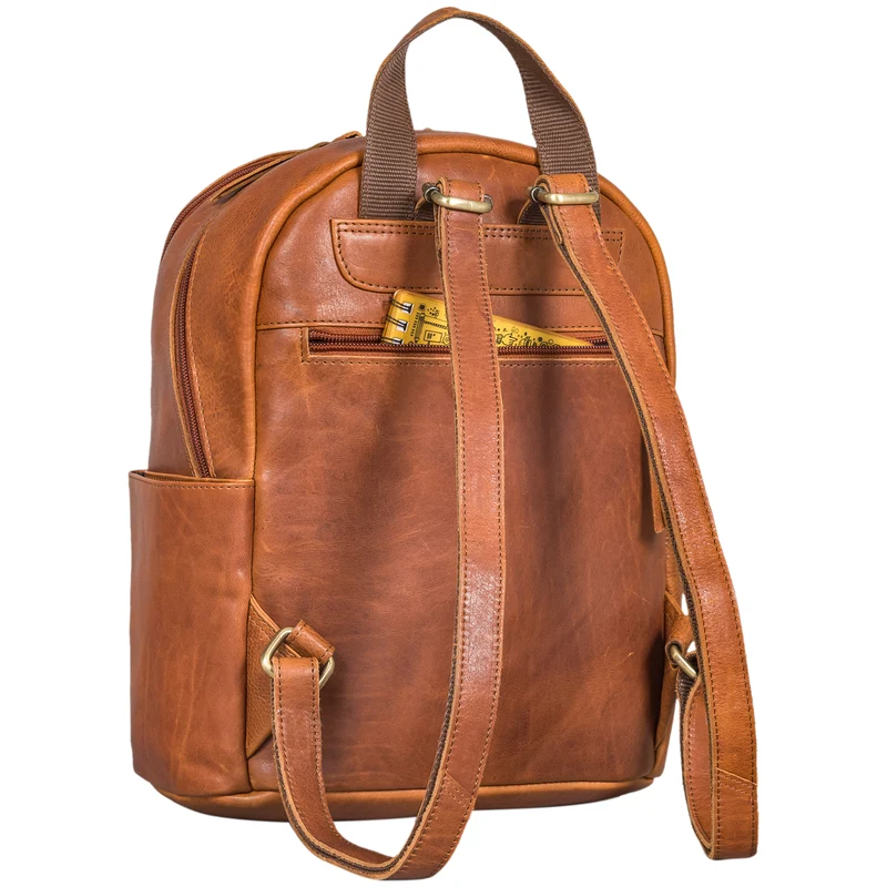 "Karolina" Lederrucksack Damen Sportlich