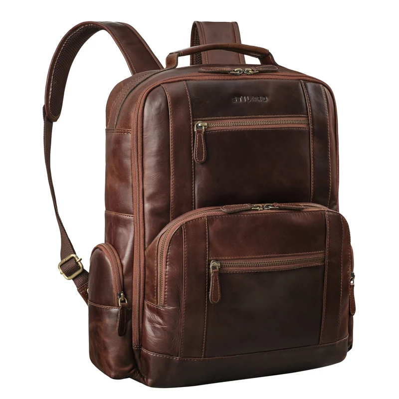 "Tatum" Vintage Leder Rucksack Herren Laptop 15 - 16 Zoll Groß Herren
