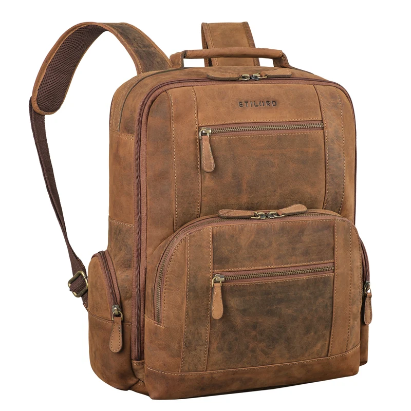 "Tatum" Vintage Leder Rucksack Herren Laptop 15 - 16 Zoll Groß Herren