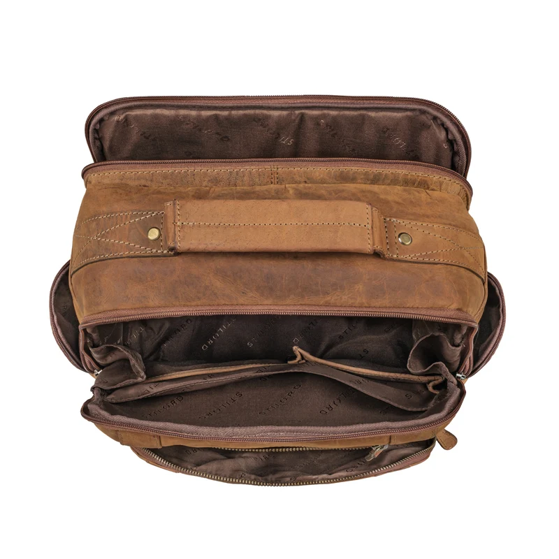 "Tatum" Vintage Leder Rucksack Herren Laptop 15 - 16 Zoll Groß Herren