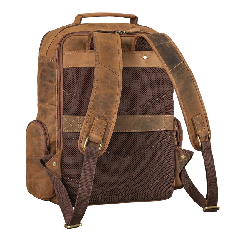 "Tatum" Vintage Leder Rucksack Herren Laptop 15 - 16 Zoll Groß Herren