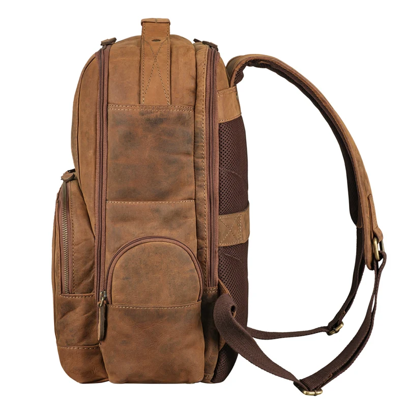"Tatum" Vintage Leder Rucksack Herren Laptop 15 - 16 Zoll Groß Herren