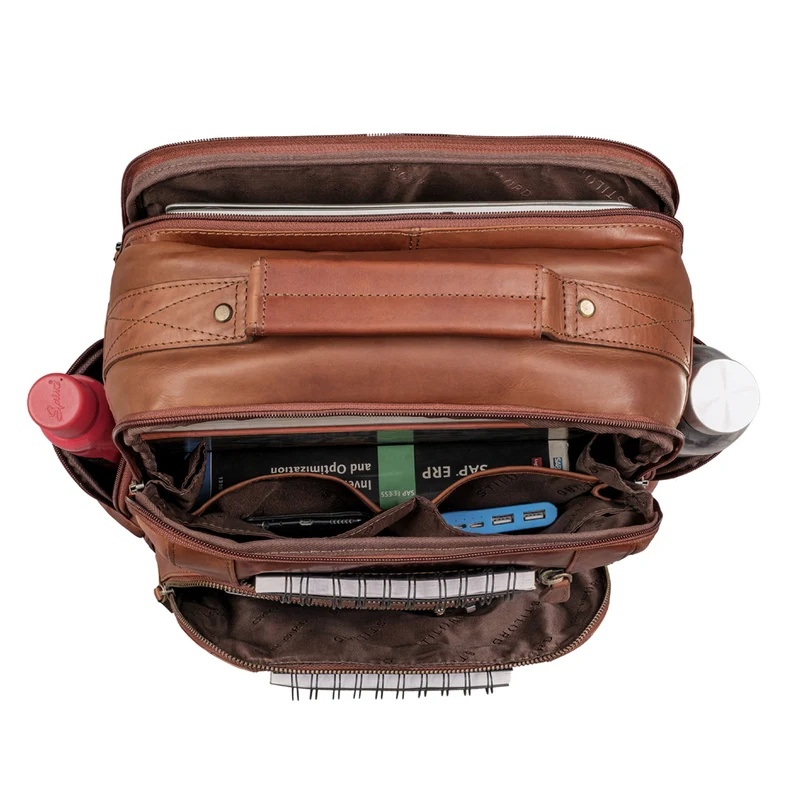 "Tatum" Vintage Leder Rucksack Herren Laptop 15 - 16 Zoll Groß Herren