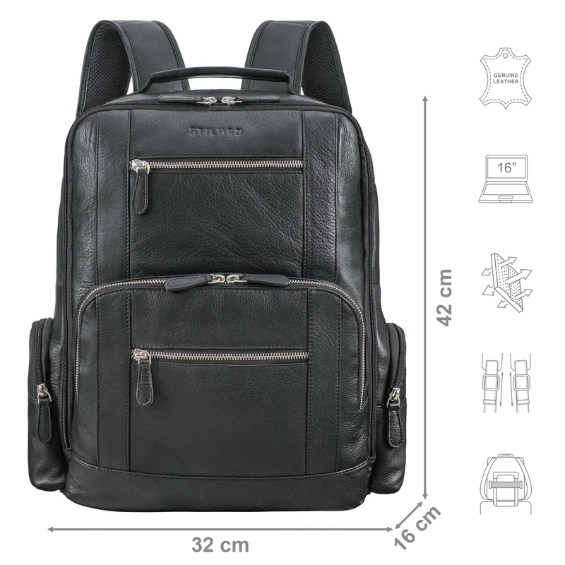 "Tatum" Vintage Leder Rucksack Herren Laptop 15 - 16 Zoll Groß Herren