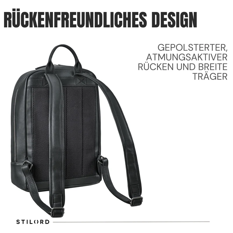 "Willis" Großer Tagesrucksack für Damen und Herren Echtleder