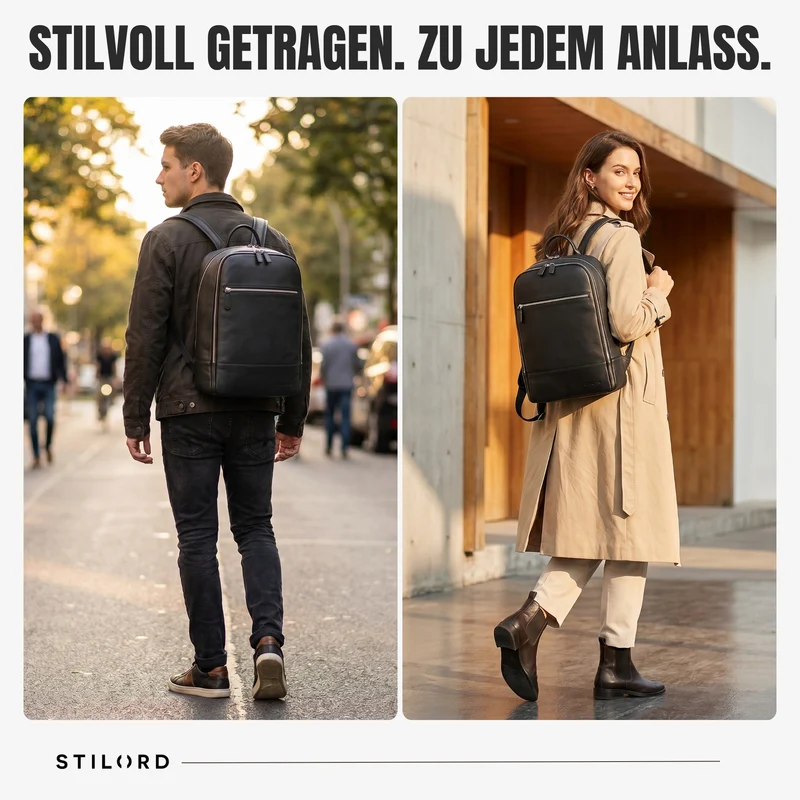 "Willis" Großer Tagesrucksack für Damen und Herren Echtleder