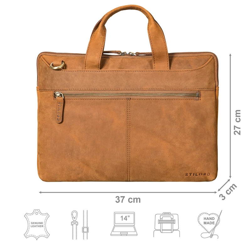 "Ross" Vintage Laptoptasche 13,3 Zoll Schmal