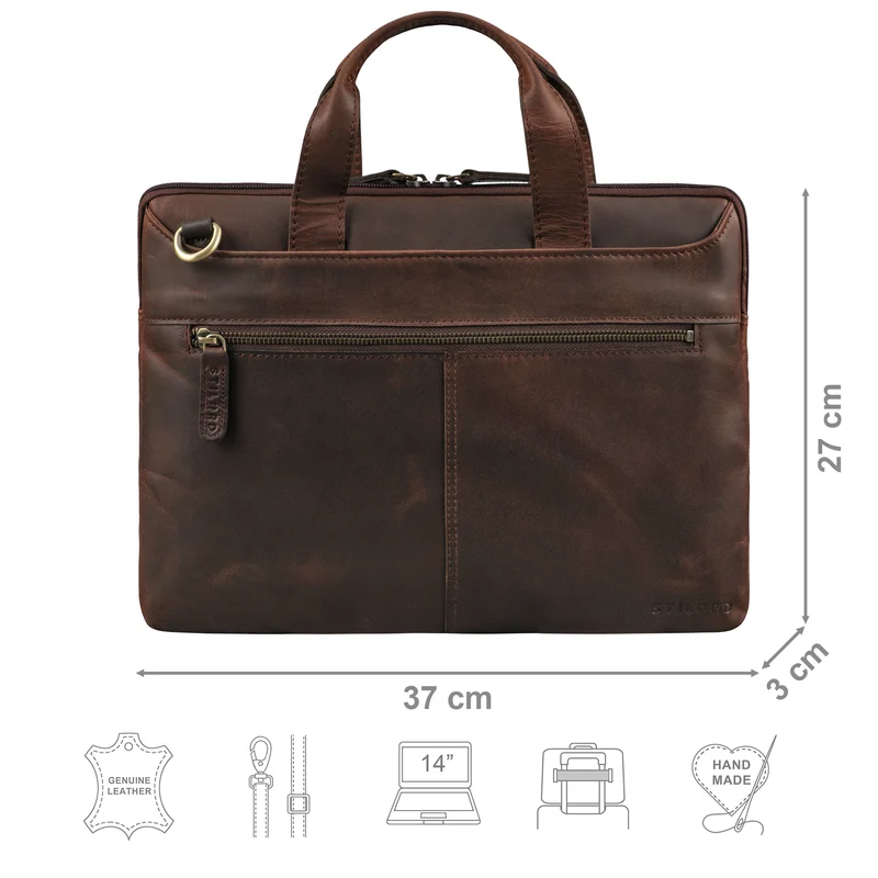 "Ross" Vintage Laptoptasche 13,3 Zoll Schmal