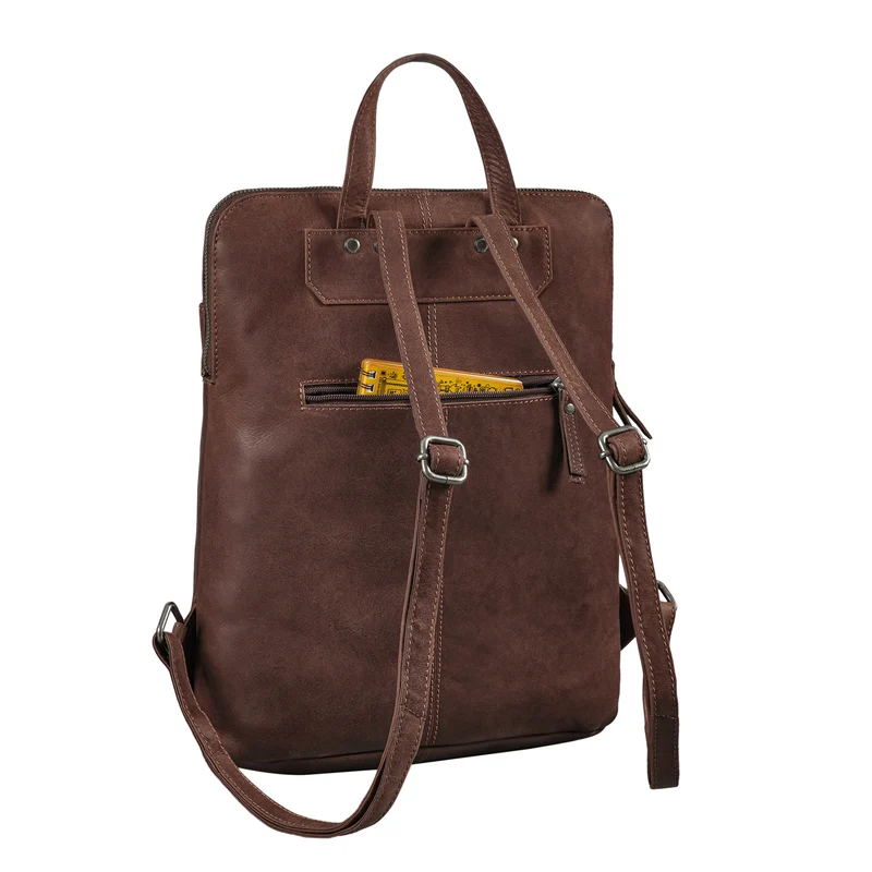 "Jenny" Moderner Lederrucksack Damen Echtleder mittelgroß schlank