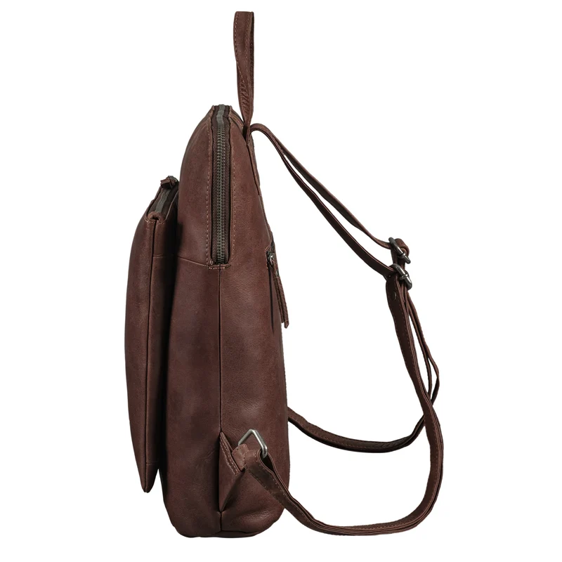 "Jenny" Moderner Lederrucksack Damen Echtleder mittelgroß schlank