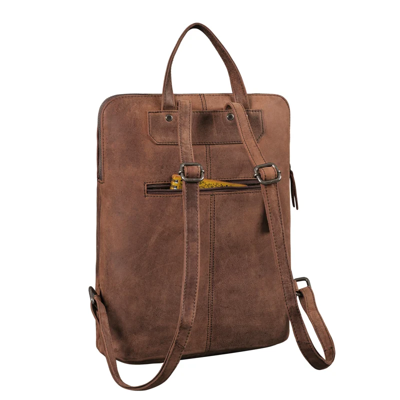 "Jenny" Moderner Lederrucksack Damen Echtleder mittelgroß schlank