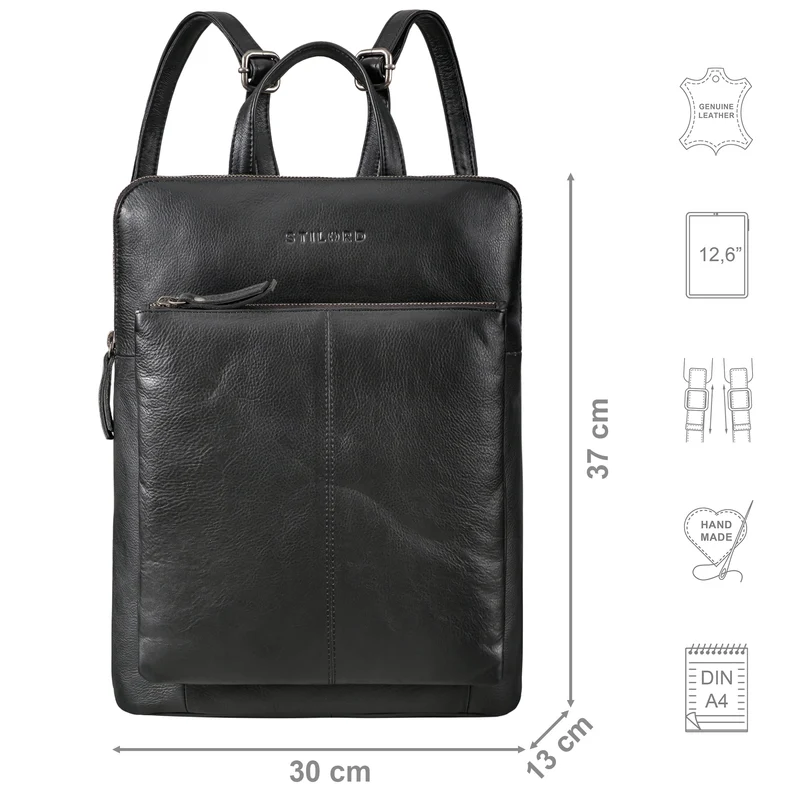 "Jenny" Moderner Lederrucksack Damen Echtleder mittelgroß schlank